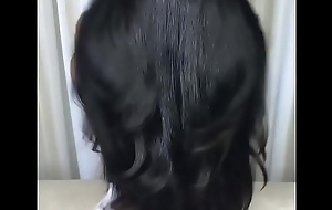 Brunette long hair play